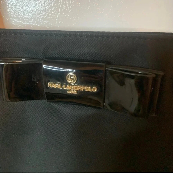 Karl Lagerfeld Penny Bow Patent Leather & Nylon Tote - Picture 5 of 10